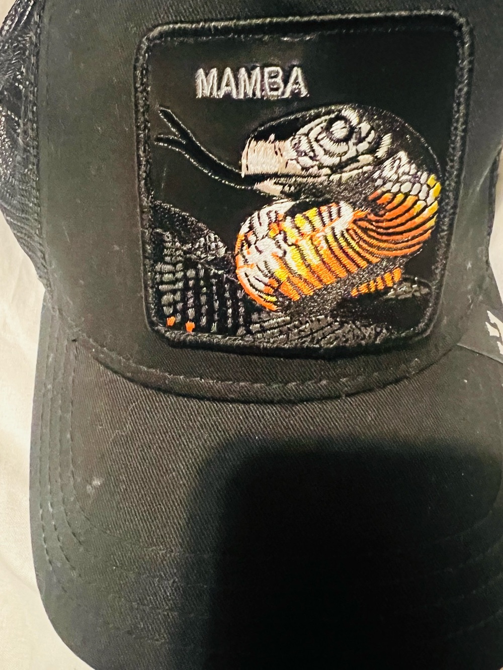 The Goorin Bro Black Embroidered Snake Baseball Cap